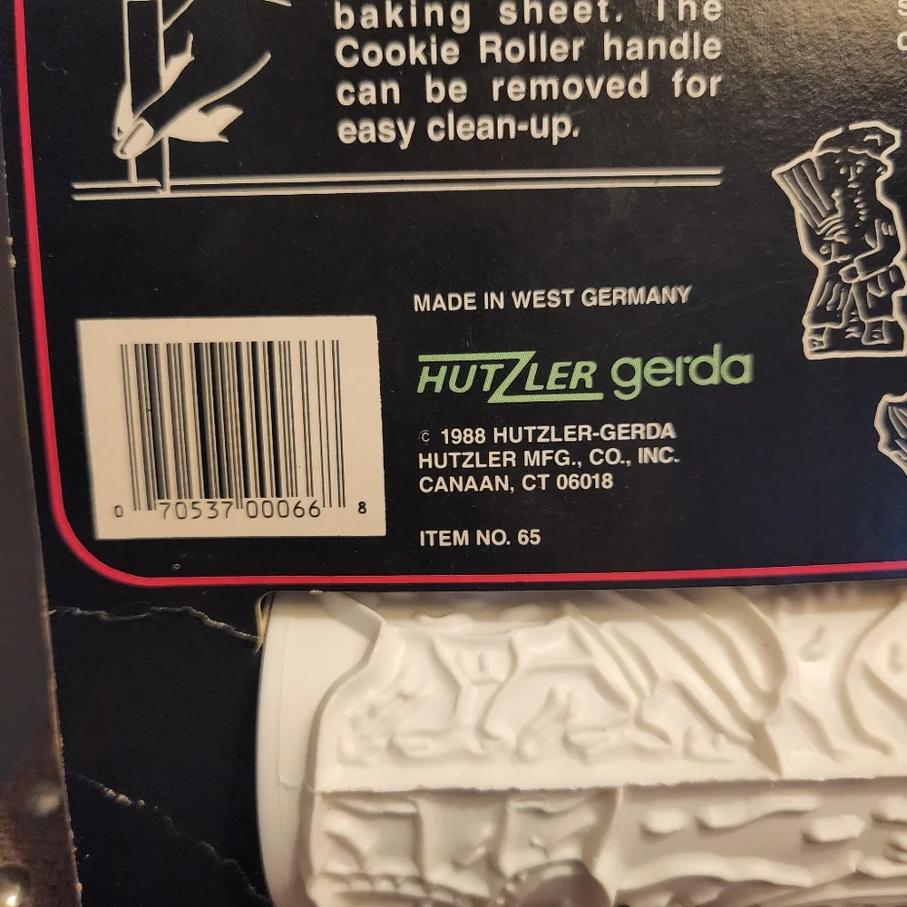 Hutzler Holiday Cookie Roller #65 1988 West Germany European Designs NEW